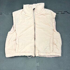 Thread + Supply Womens XS Light Pink Puffer Vest With Zipper